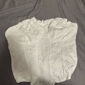 White Floral Bustier Top